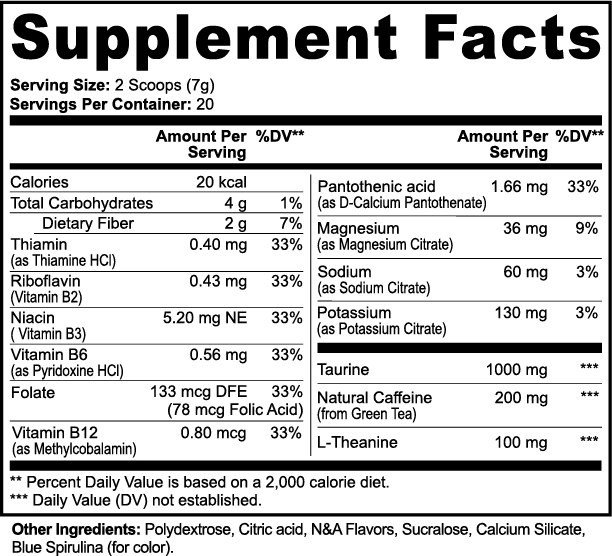 Energy Powder (Cotton Candy) Musclestache Nutrition