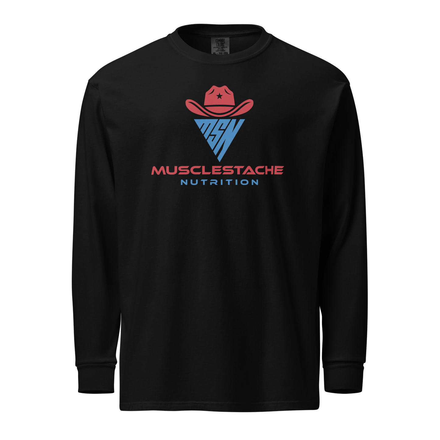 Musclestache Nutrition Garment-Dyed Heavyweight Long Sleeve Shirt - Musclestache Nutrition