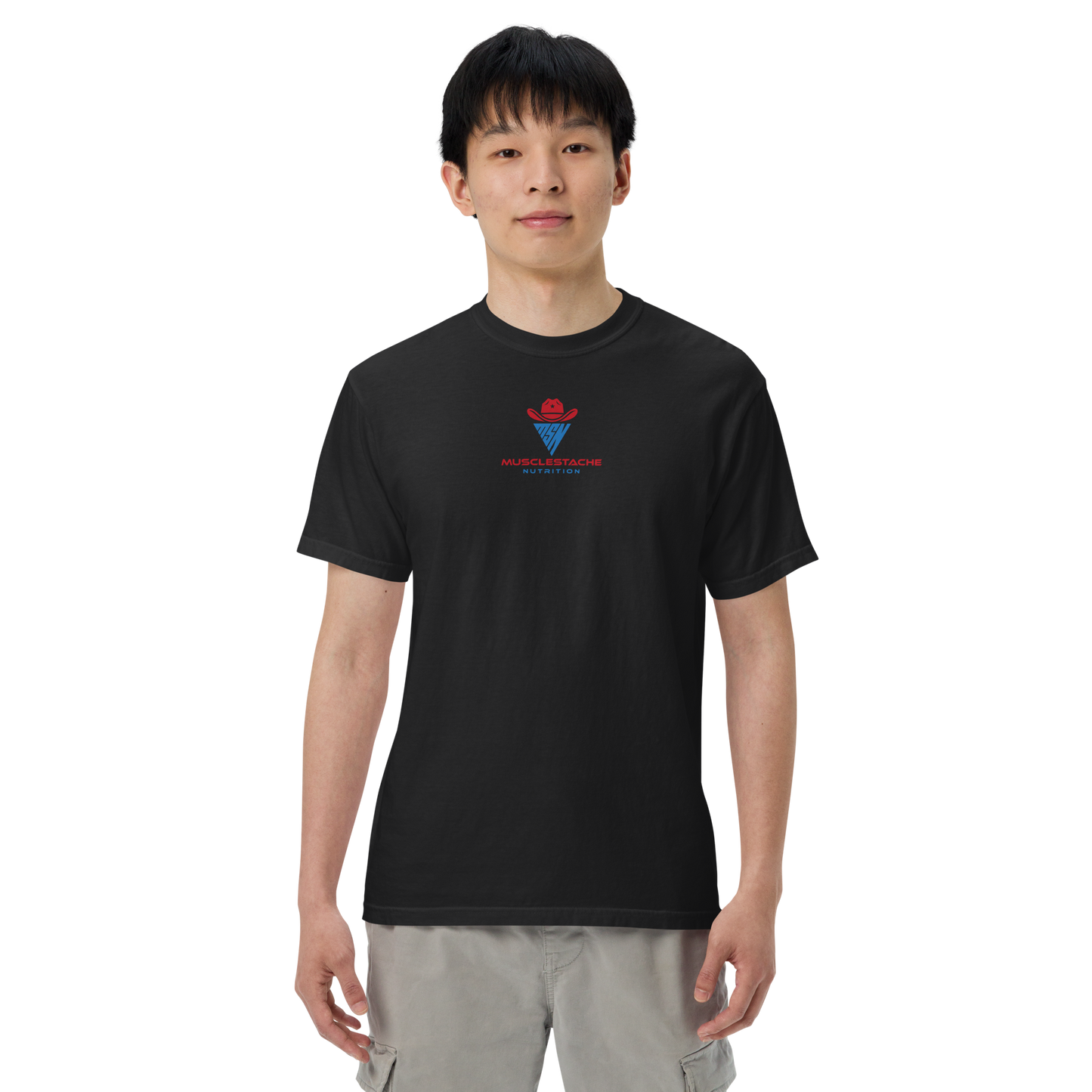 Musclestache Nutrition Garment-Dyed Heavyweight T-Shirt - Musclestache Nutrition