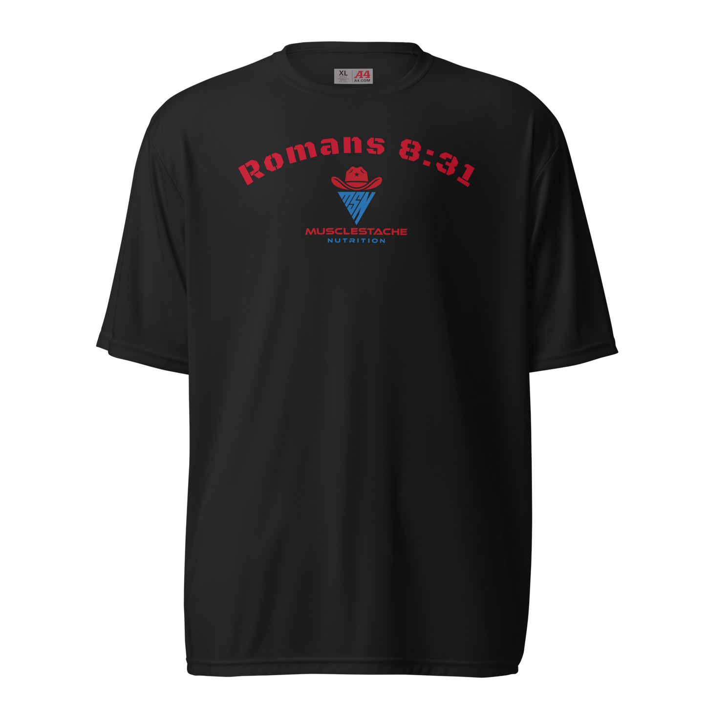 Musclestache Nutrition Romans 8:31 Running Shirt - Musclestache Nutrition