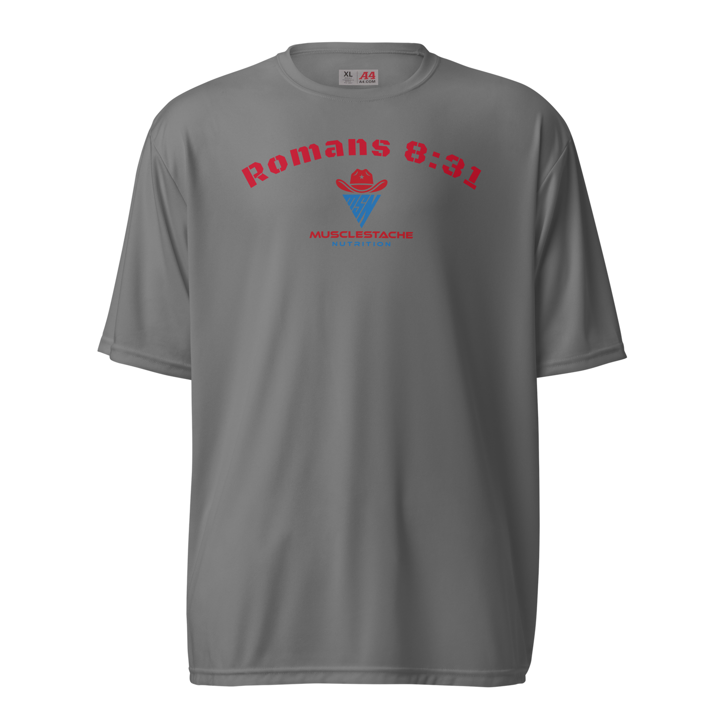 Musclestache Nutrition Romans 8:31 Running Shirt - Musclestache Nutrition