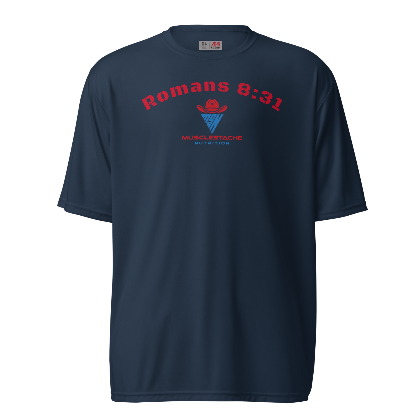 Musclestache Nutrition Romans 8:31 Running Shirt - Musclestache Nutrition