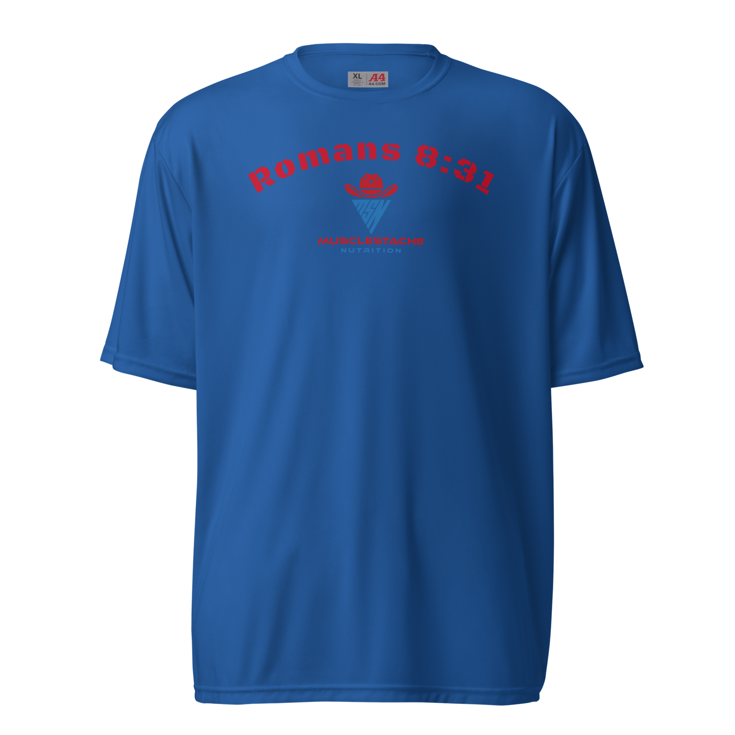 Musclestache Nutrition Romans 8:31 Running Shirt - Musclestache Nutrition
