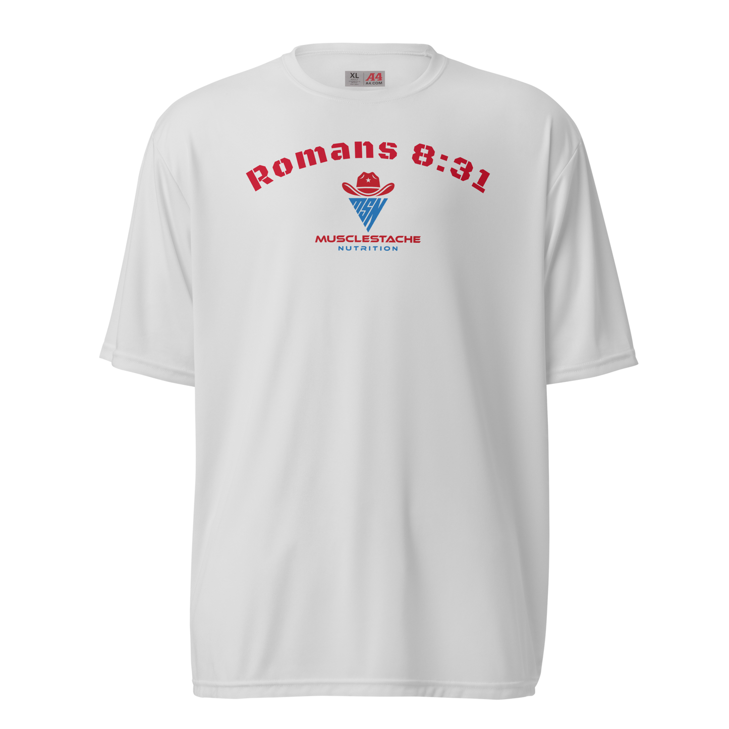 Musclestache Nutrition Romans 8:31 Running Shirt - Musclestache Nutrition