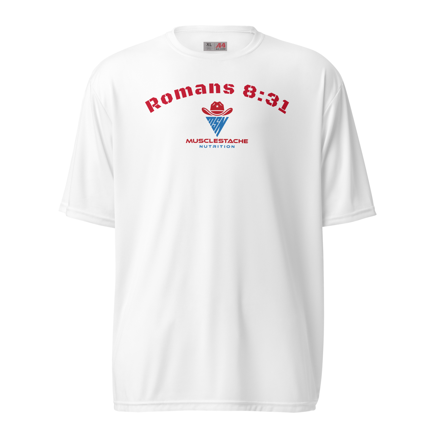 Musclestache Nutrition Romans 8:31 Running Shirt - Musclestache Nutrition
