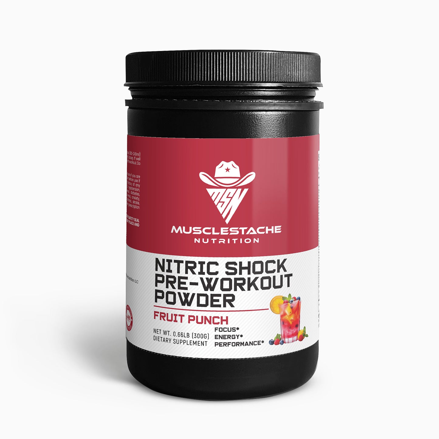 MSN Nitric Shock Pre Workout Powder (Fruit Punch) - Musclestache Nutrition