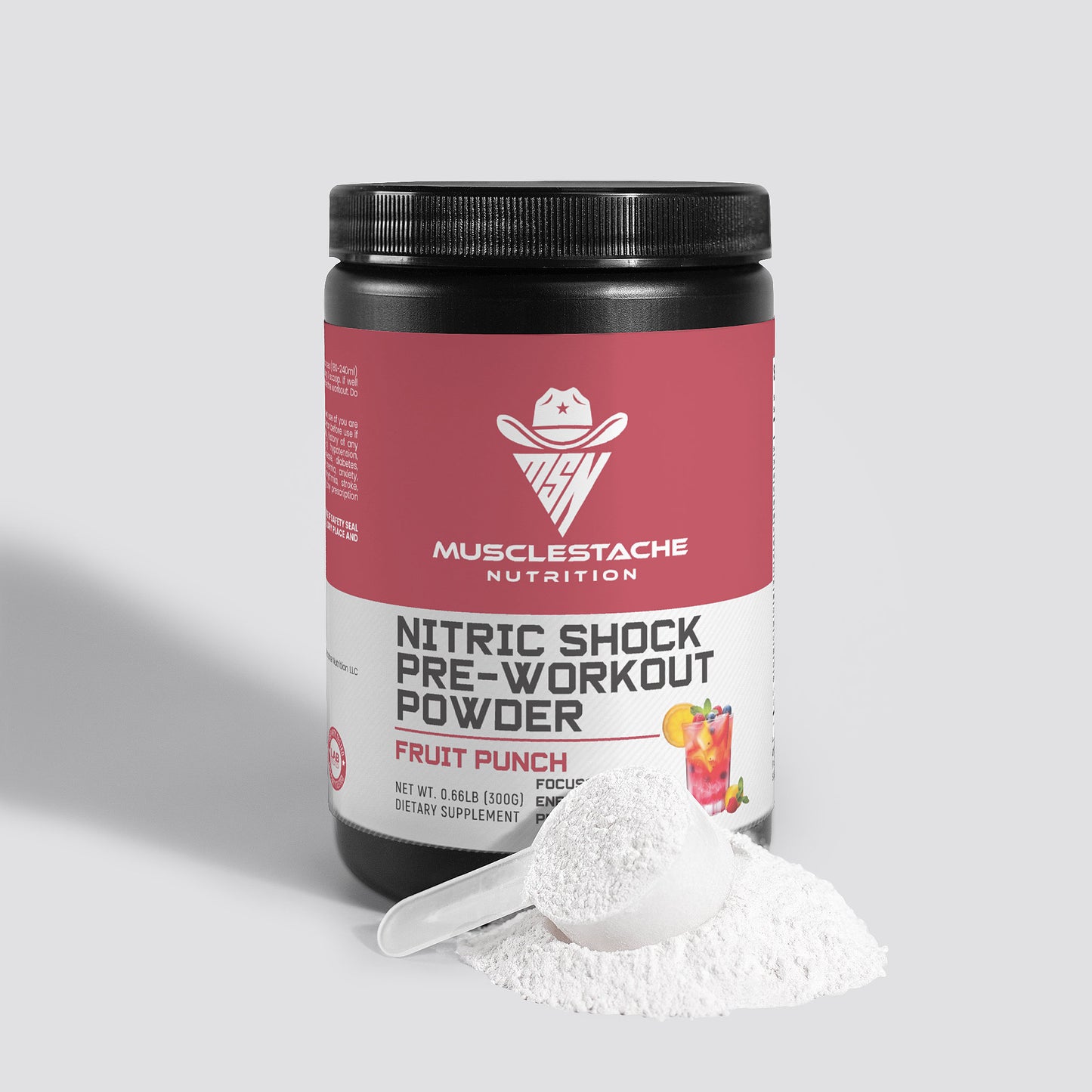 MSN Nitric Shock Pre Workout Powder (Fruit Punch) - Musclestache Nutrition