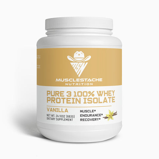 MSN Pure 3 Whey Protein Isolate Powder (Vanilla) - Musclestache Nutrition