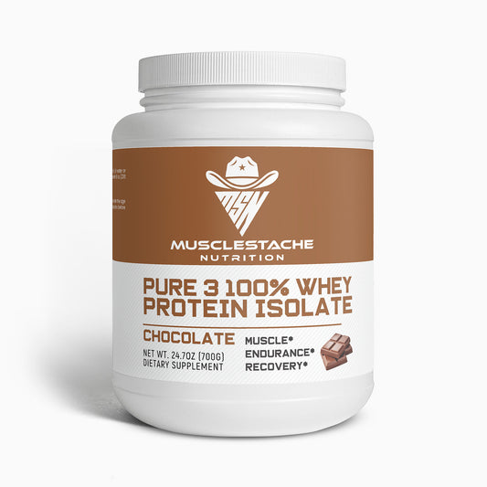 MSN Pure 3 Whey Protein Isolate Powder (Chocolate) - Musclestache Nutrition