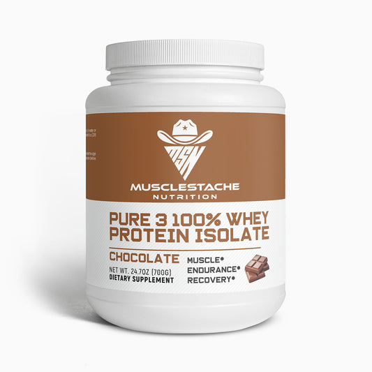 MSN Pure 3 Whey Protein Isolate Powder (Chocolate) - Musclestache Nutrition