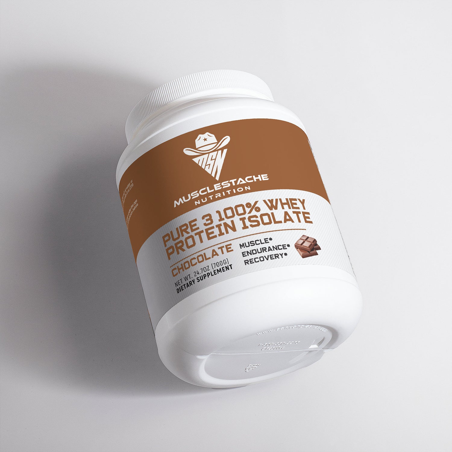 Pure 3 Whey Protein Isolate Powder (Chocolate) - Musclestache Nutrition