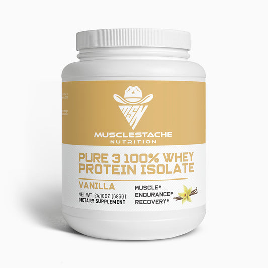 MSN Pure 3 Whey Protein Isolate Powder (Vanilla) - Musclestache Nutrition