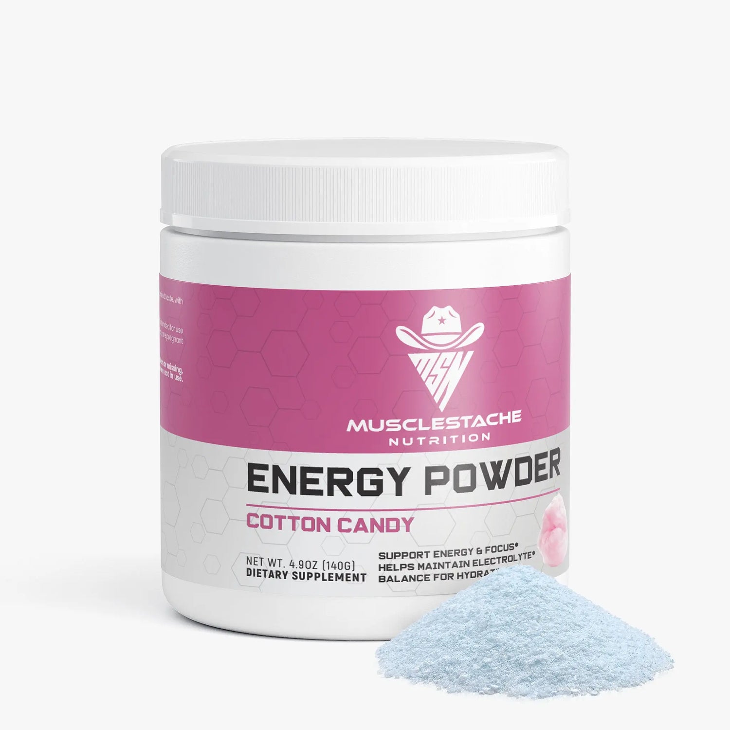 Energy Powder (Cotton Candy) Musclestache Nutrition