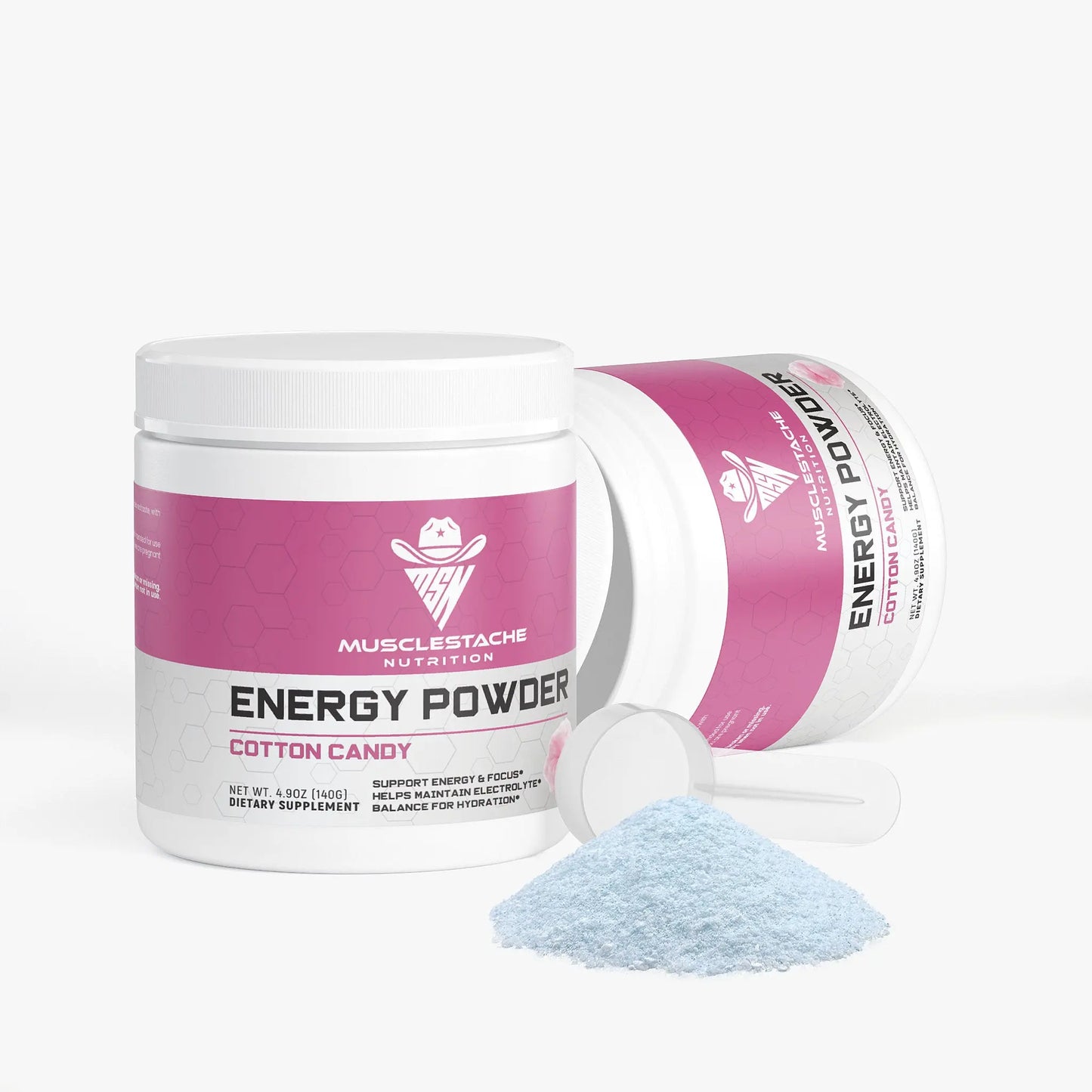 Energy Powder (Cotton Candy) Musclestache Nutrition