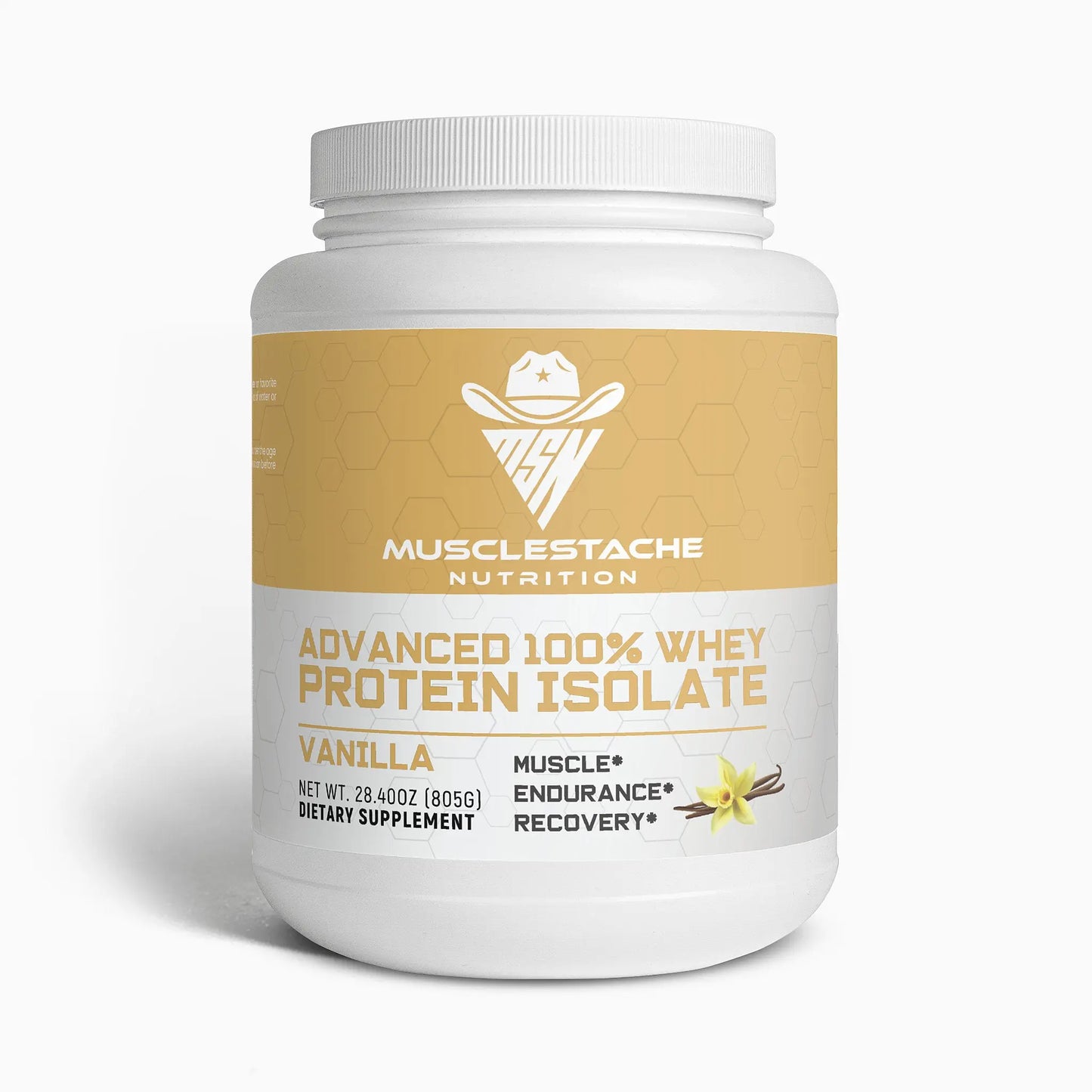 Advanced 100% Whey Protein Isolate (Vanilla) Musclestache Nutrition