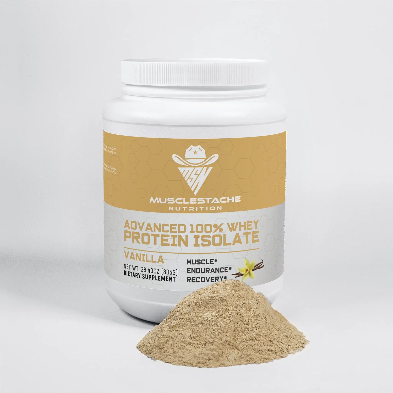 Advanced 100% Whey Protein Isolate (Vanilla) Musclestache Nutrition