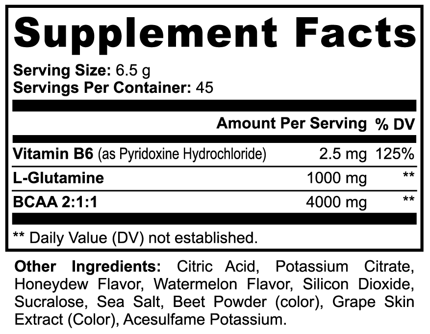 MSN BCAA Amino Energy Powder (Honeydew Watermelon) - Musclestache Nutrition