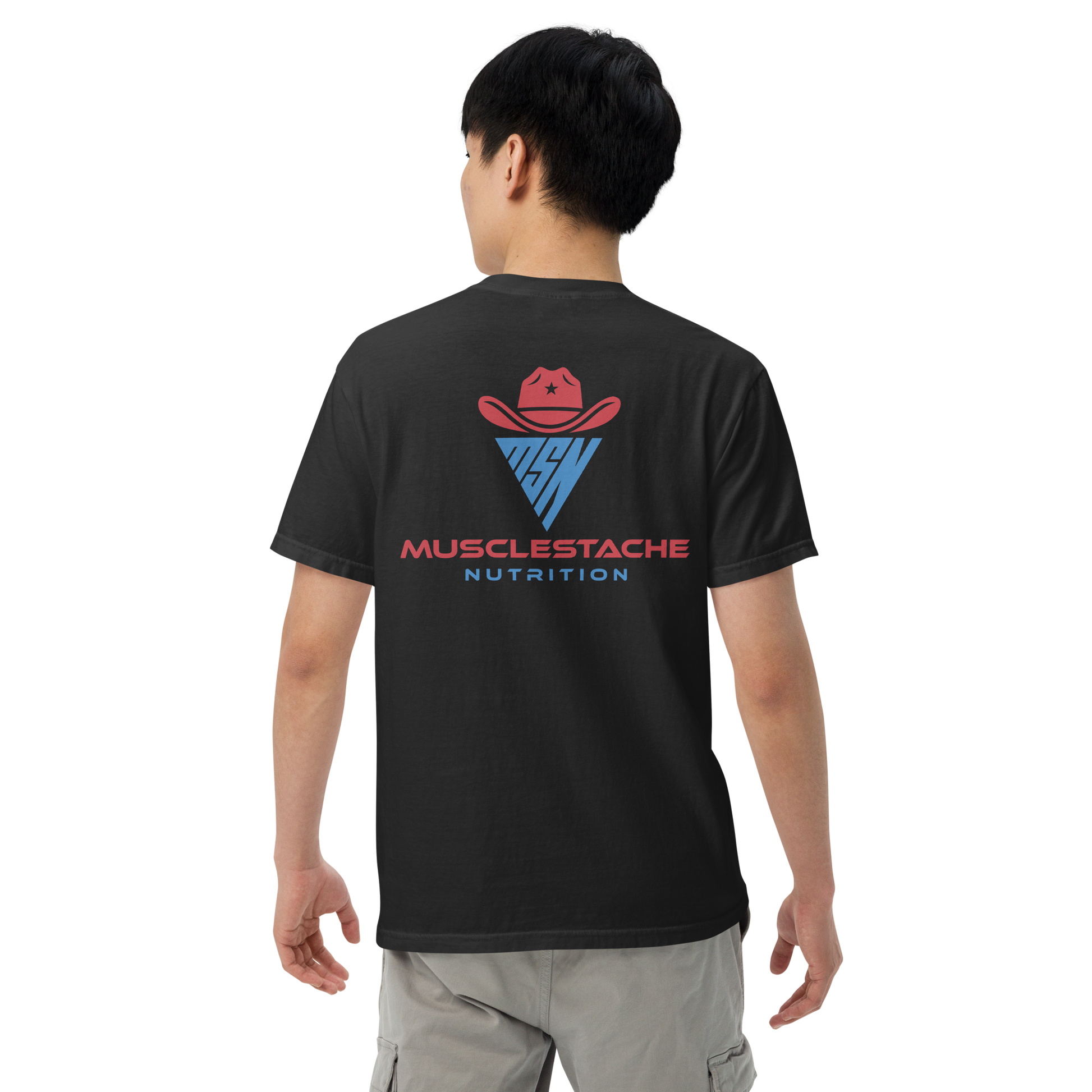 Musclestache Nutrition Garment-Dyed Heavyweight T-Shirt - Musclestache Nutrition