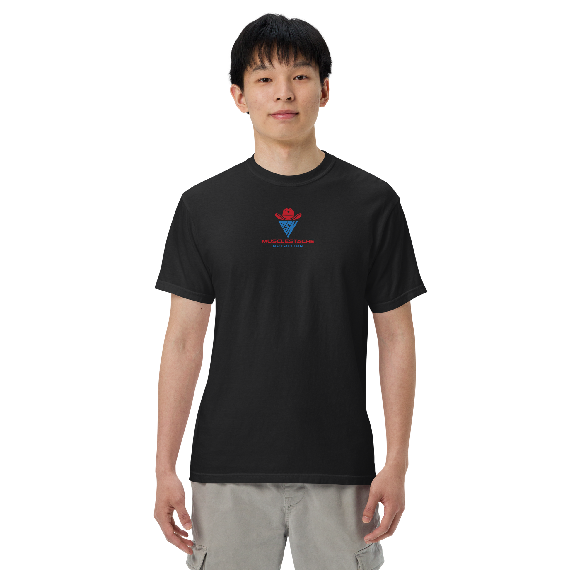 Musclestache Nutrition Garment-Dyed Heavyweight T-Shirt - Musclestache Nutrition