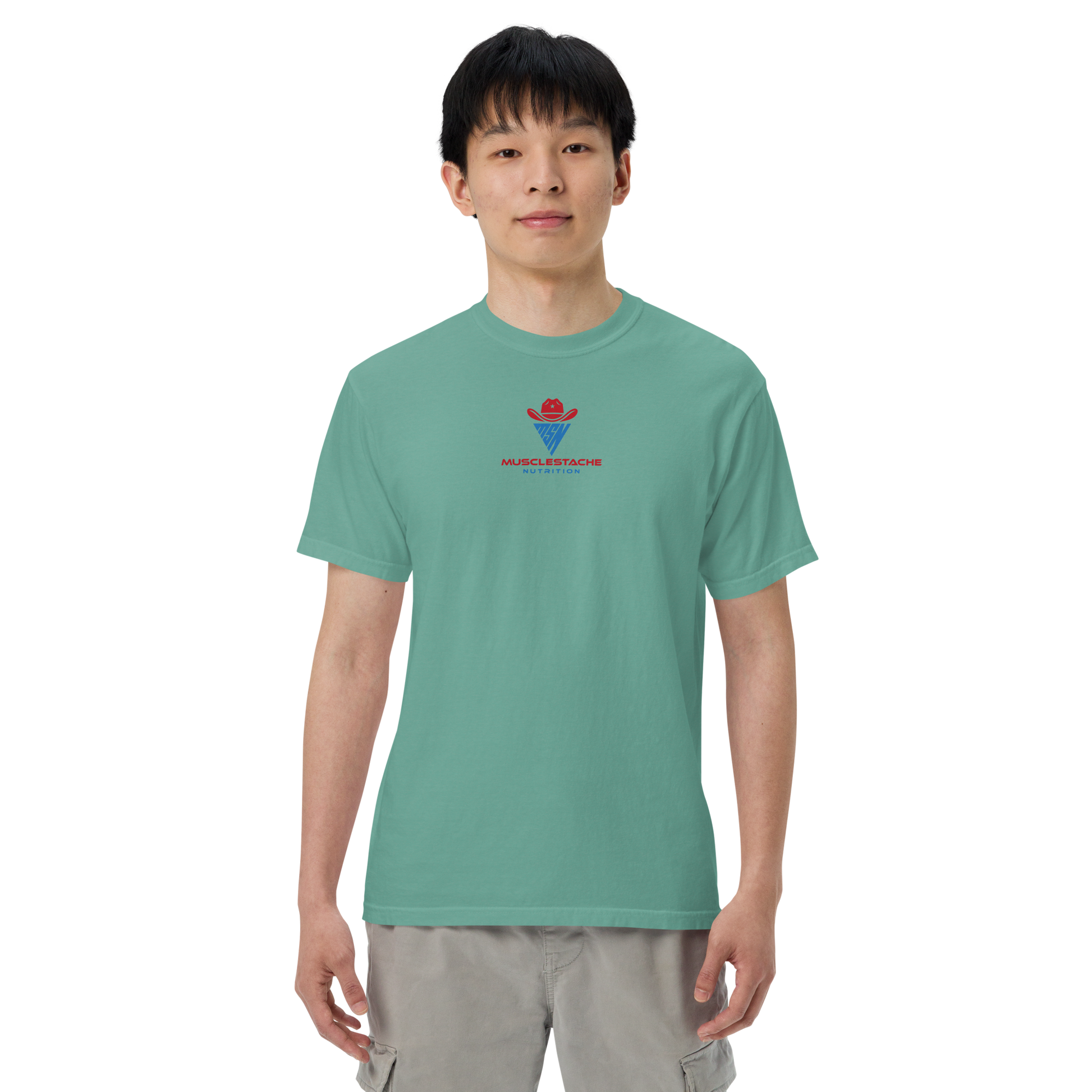 Musclestache Nutrition Garment-Dyed Heavyweight T-Shirt - Musclestache Nutrition