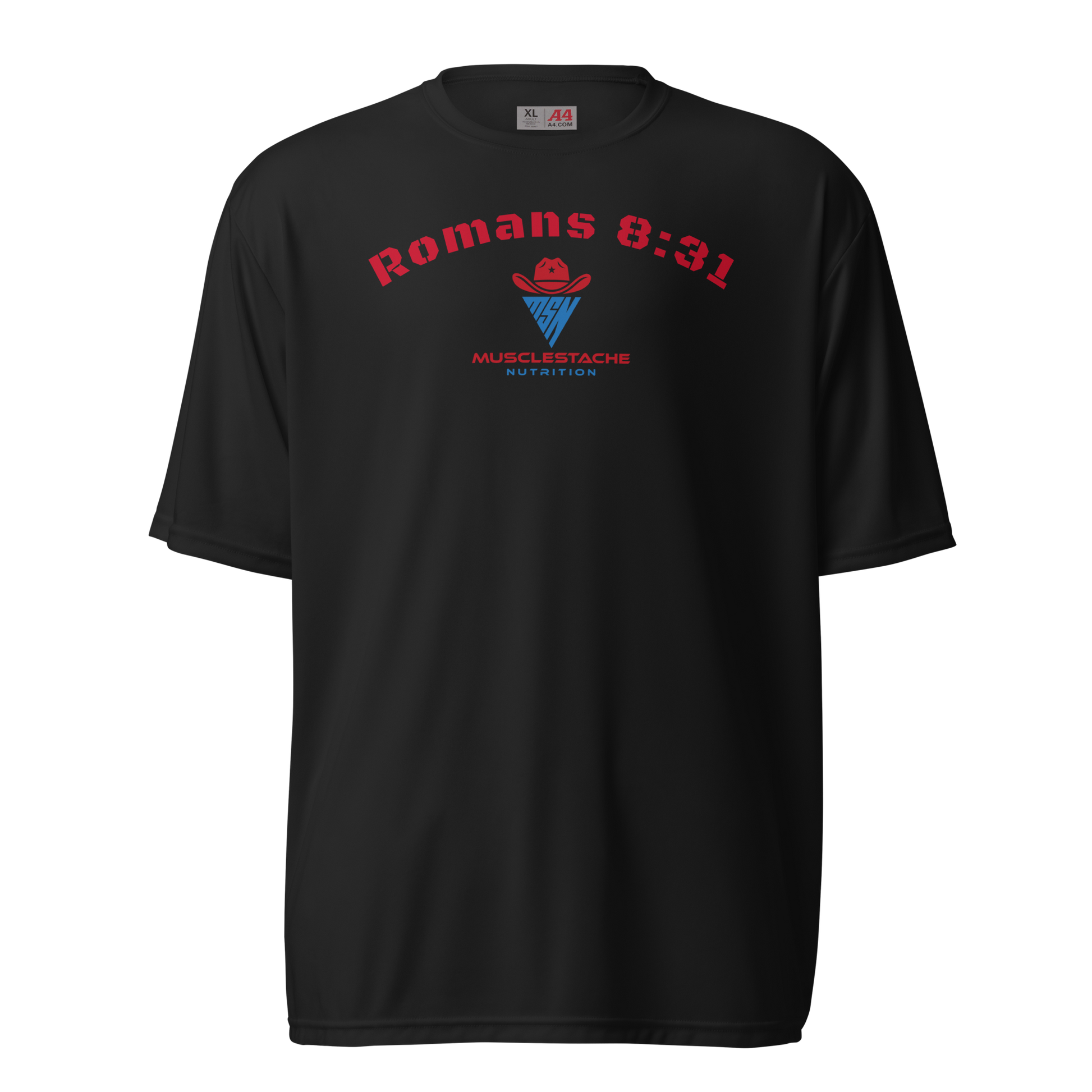 Musclestache Nutrition Romans 8:31 Running Shirt - Musclestache Nutrition