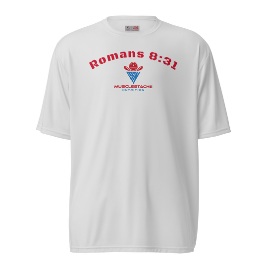 Musclestache Nutrition Romans 8:31 Running Shirt - Musclestache Nutrition